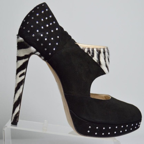 Damiano Marini Shoes - Damiano Marini Zebra Swarovski Crystal Platform